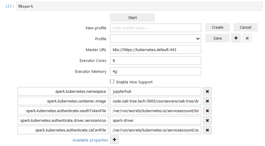 FIgure: BeakerX includes a magic to manage and configure Spark options