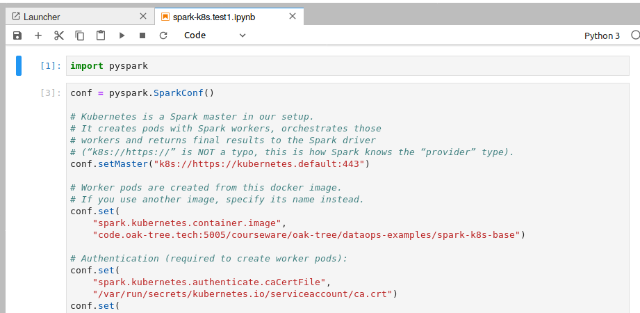 Figure: Jupyter Lab Notebook Interface