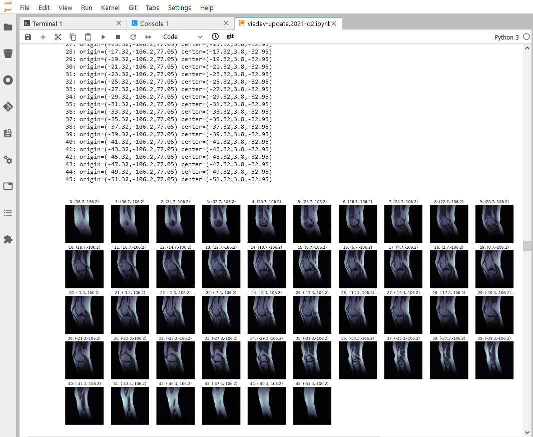 Sonador AI (Workflow Step 1): Visualizing raw pixel data arrays in JupyterLab