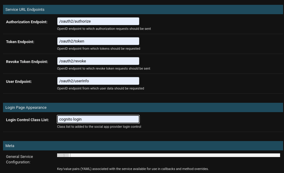 Sonador Auth: Configure OpenID Provider Endpoints